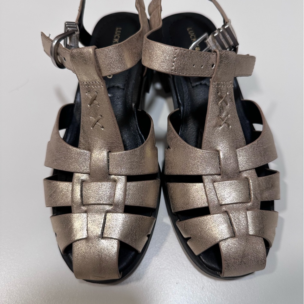 Lucky Brand Bronze Woven Sandals